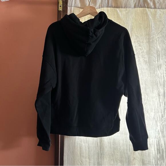 UGG Kes Pullover Double Fleece Hoodie Sweatshirt Drawstring Black NWT Size S - Picture 6 of 7